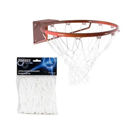 Купить Сетка баскетбольная Torres, нить 4 мм, белая в Янауле 