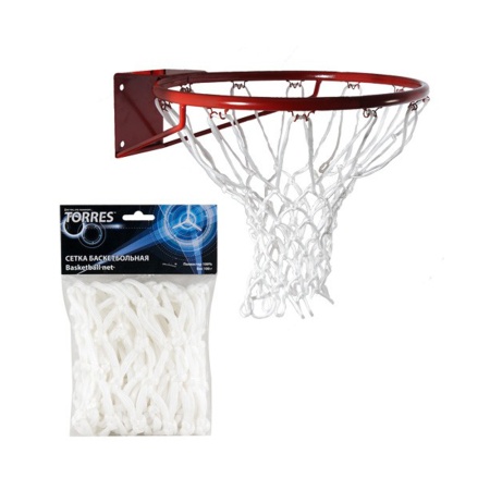 Купить Сетка баскетбольная Torres, нить 6 мм, белая в Янауле 